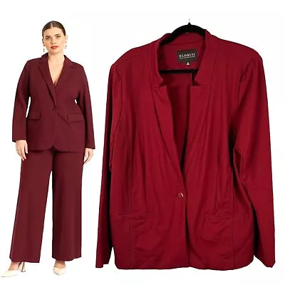 Eloquii The Ultimate Stretch Suit Blazer Burgundy Women's Size 20 • $27.95