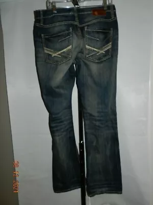 BKE Buckle Men's Jeans 32R Derek Straight Leg Dark Wash Thick Stitch Denim  • $44.99