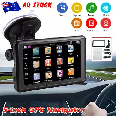 5  Car Navigation GPS Navigator System Sat Nav Lifetime Australia Map HD Touch • $46.95