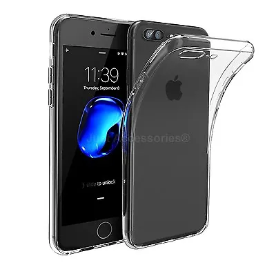 Transparent Clear Silicone Ultra Slim Gel TPU Case & Free Glass Screen Protector • £4.99