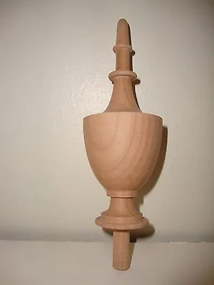 Wood Finial Unfinished For Clock Bed Or Furniture  Finial  #24 • $14.95