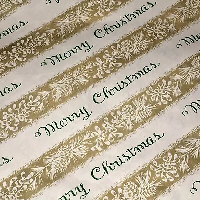 Vtg Merry Christmas Wrapping Paper Gift Wrap Cute Nos 20” X 30” Sheet • $9.99