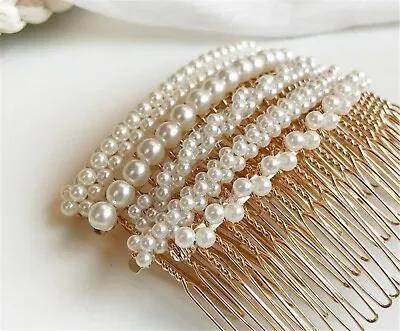 $7.28 • Buy Women Pearl French Twist Magic DIY Styling Party Wedding Veil Hair U Comb Pin