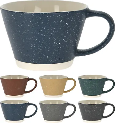 6 Large Chunky 350ml Stoneware Coffee Cups Latte Mocha Cappuccino Tea Mugs • £25.99