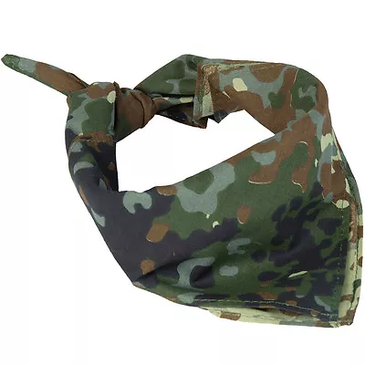 Army FLECKTARN CAMO BANDANA - 100% Cotton Camouflage Military Neckerchief Scarf • £5.25