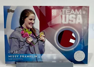 Missy Franklin Silver 2016 Topps Olympic Tri-color Relic Card /50 Usa Swimming • $31.99