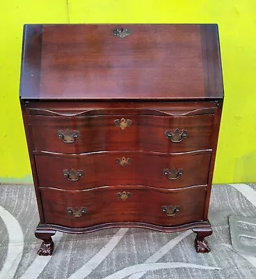 Vintage Maddox Red Mahogany Chippendale Serpentine Secretary Desk • $575