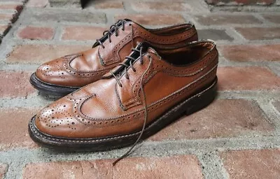 Florsheim Imperial Mens Sz 7.5 D V Cleat 93602 Oxford Wingtip Shoes Brogue VTG • $49