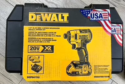 DEWALT DCF887D2 20V Cordless Impact Driver Kit NEW! • $169