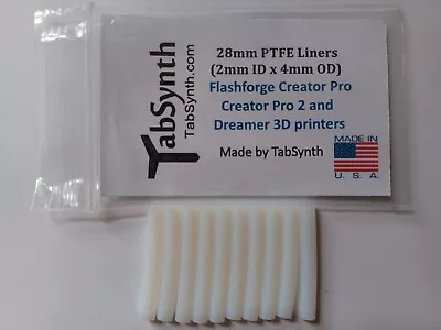 FLASHFORGE Creator Pro Pro 2 Dreamer PTFE Liner Tube (10 Pack Of Liners) • $17.95