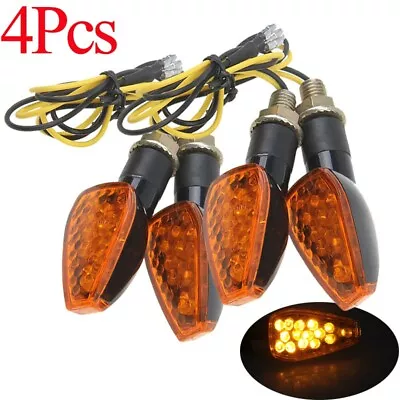 LED Motorcycle Turn Signals Blinker Light Indicator Amber Universal 14 LED • $17.50