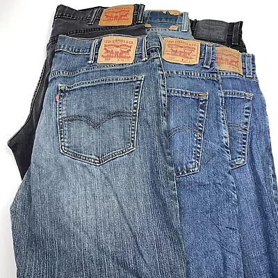 Lot Of 6 Levi's 559 Relaxed Straight Blue/Gray Jeans Men's Size 38x32 • $71.99