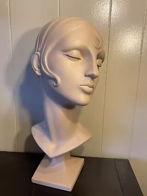 Vtg Art Deco  Mannequin Bust Head Flapper Girl Woman Hat Milliner Decter Nouveau • $249