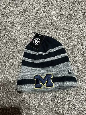 Michigan Wolverines '47 Brand Winter Embroidered Pom Cuffed Knit Mens Hat New • $18.99