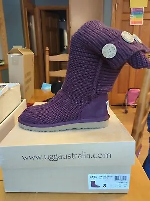 UGG Australia Boots Classic Cardy Knit Size 8 Fig (5819) • $65