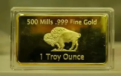 1 Oz -500mills Gold Buffalo Bullion Bars .999 Fine Gold • $15.99