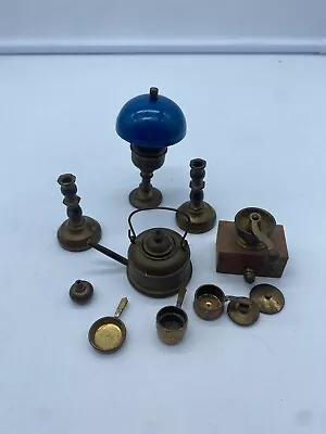 Vintage Lot Of Metal Brass Dollhouse Miniatures  Pots Teapot Lamp  E35 • $22.95