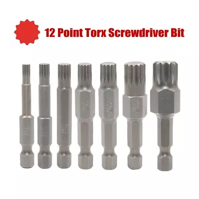 50mm 12 Point Torx Screwdriver Bit 6.35mm Hex Shank Magnetic M4-M-12 Optional • $6.65