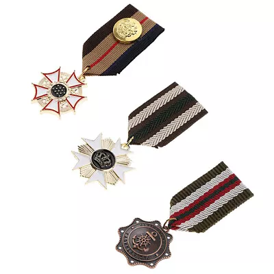 3 Pieces Retro Steampunk Badge Brooch Pin Metal Medal Costume Party Fancy Dress • £5.08