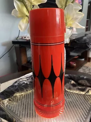 Aladdin Vanguard Thermos Bottle Red Black Quart Size Vintage USA • $18