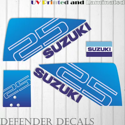 Suzuki 25 Hp DT25 2 Stroke Outboard Engine Decal Sticker Set Kit Reproduction • $49.09