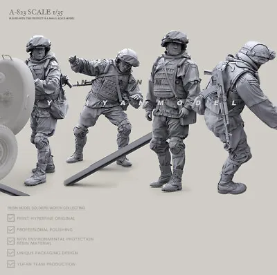 1/35 Resin Modern Russian 4 Soldiers Alite Force Unpainted Unassembled • $22.79