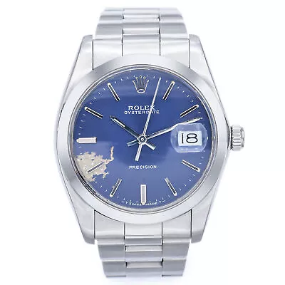1986 Rolex Oysterdate Precision Steel Hand Wind Men's Watch 35 Mm Ref. 6694 • $4.25