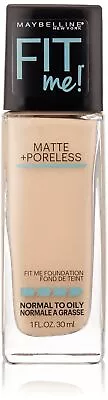 Maybelline New York Fit Me Matte Plus Pore Less Foundation Makeup Natural Ivory • $6.99