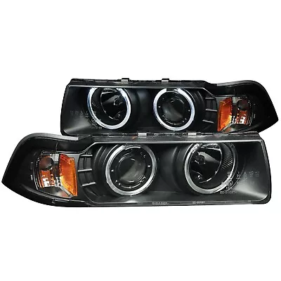 For 1992-1998 BMW E36 3 Series Coupe Anzo Projector Halo Headlights Black • $239