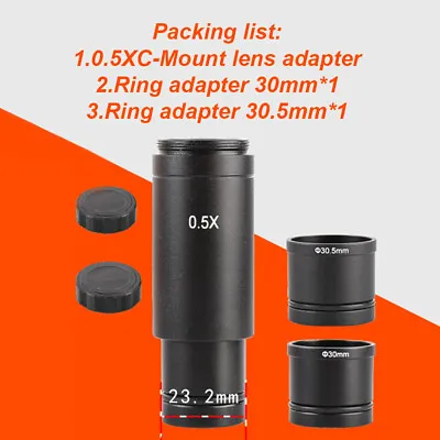 For CCD Camera Photography Microscope Adapter Digital Eyepiece Ring 0.5X Mount • £17.54