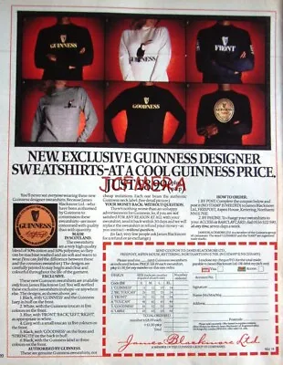 £4.97 • Buy Rare Original 1981 Guinness Merchandise Advert Print (Sweatshirts) Vintage