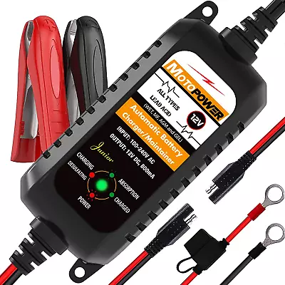 Car Auto Motorcycle Battery Charger Float Trickle Tender Maintainer 12v 800ma • $26.79