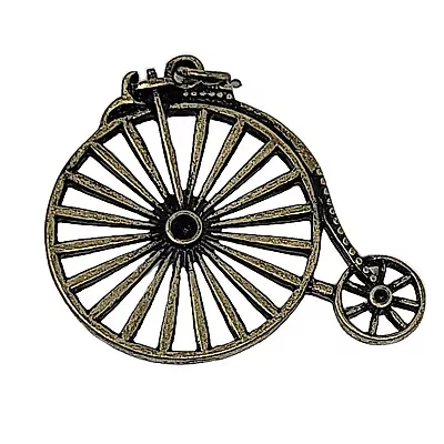 NOS PENNY FARTHING Bicycle Pendant Charm Antique1.25 X1.5  Gold-Tone Metal 6482 • $6.57
