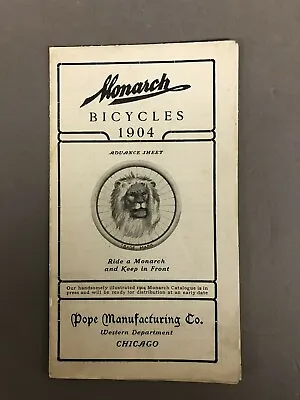 1904 Monarch Bicycles Advance Sheet Flyer Pamphlet 6 1/2  X 3 1/2  • $55