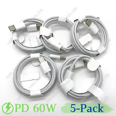 5X Lot 60W USB-C To USB-C Cable 3/6Ft PD Fast Charger Cord For Samsung IPhone 15 • $7.63