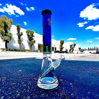 16  Crazy Thick Bong Quad Section Color Hookah Water Pipe Glass Tobacco Beaker • $47.95