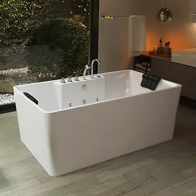 67-in L X 33.5-in W White Acrylic Center Drain Freestanding Whirlpool Tub • $2299.30