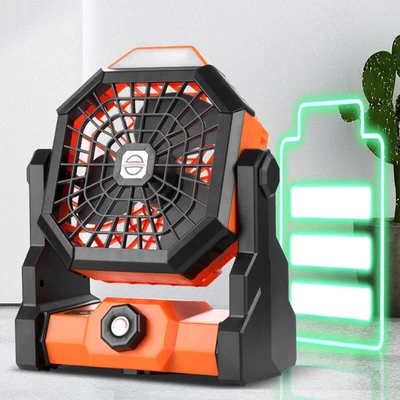 $29.99 • Buy Portable Camping Fan LED Light Rechargeable Outdoor Tent Lantern W/ Hook AUS