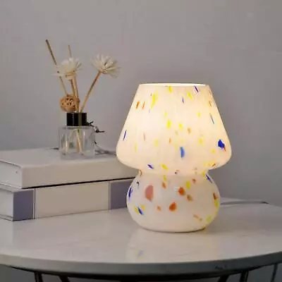 £34.52 • Buy Glass Shade Mushroom Table Lamp LED Night Light Wedding Decorative Modern
