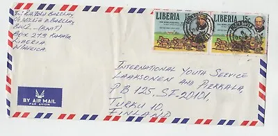 Liberia # 844 (2) Cover To Finland Roland Hill -British Mail Coach • $2