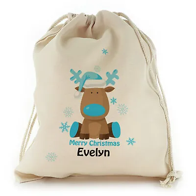 $25.17 • Buy Personalised Christmas Sack Drawstring Santa Custom Bag Xmas Boys Gift Stocking