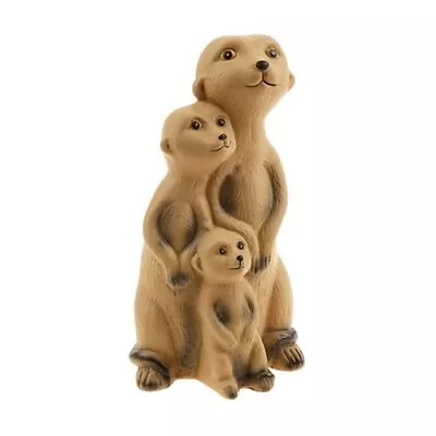 1pc Meerkat Family Terracotta Garden Statue Figurine Ornament Decor 21cm • $19.90