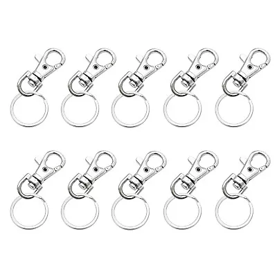 Lobster Swivel Clasps Trigger Clips Snap Hooks With Round Key Ring Buckle Ring  • £1.92