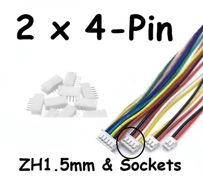 JST ZH 1.5mm 2-Pin 3-Pin 4-Pin Connector PCB Socket Wire Cable UK Seller • £3.29