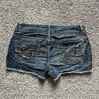 Vintage Y2k Candies Shorts Size 11 Womens Denim Jean Low Rise Trashy Grunge • $19.99