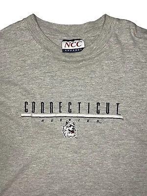 Vintage UConn University Of Connecticut Huskies Men’s Gray Size XXL T-Shirt • $21.99