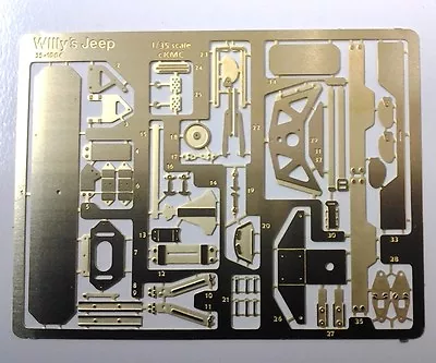 KMC35-1004 Detail Parts 1/35th Willy's Jeep PhotoEtch W/instructions  Sale Price • $11.99