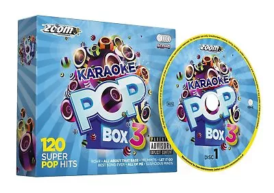 Zoom Karaoke Pop Box 3 - 6 CD+G Set - 120 Super Pop Hits - No Fade Out Endings! • £12.95