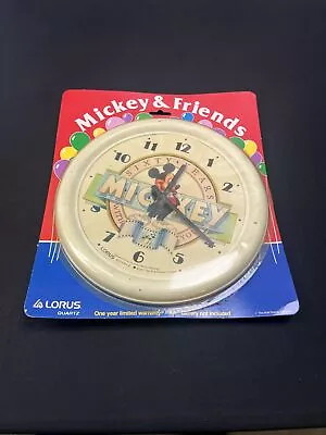 NOS Vintage Walt Disney Mickey Mouse Sixty Years Lorus Quartz Wall Clock - NEW • $19.95