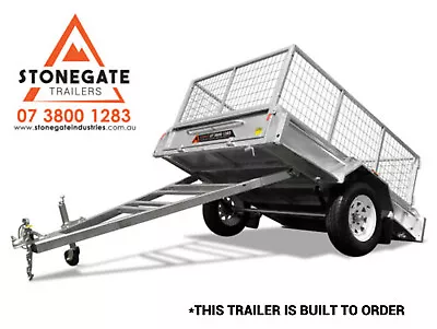 8x5 Premium Box Trailer With Cage Hot Dipped Galvanized Box Trailer Brisbane Qld • $2159